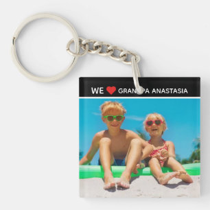 Personalized photo gift for Grandpa  from children Key Ring