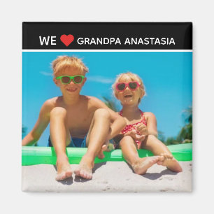Personalized photo gift for Grandpa from children Magnet