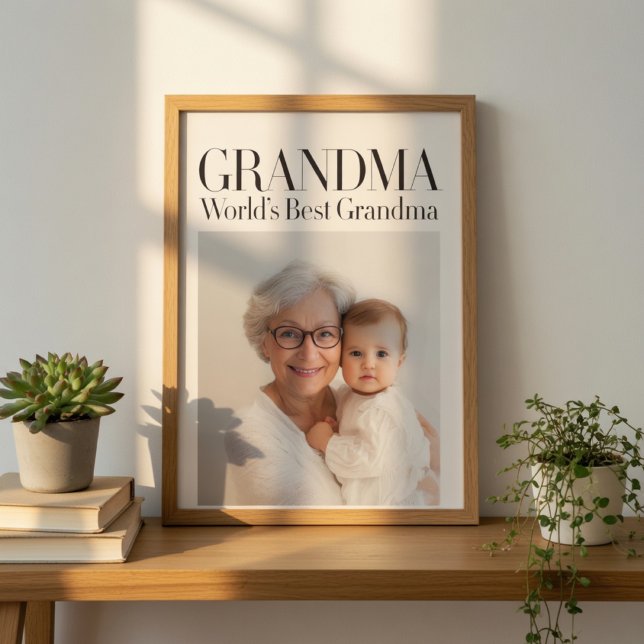 Personalized Photo Gift | World's Best Grandma Poster (Creator Uploaded)