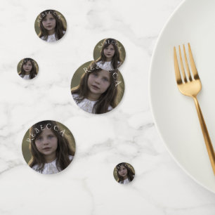 Personalized photo girl birthday party  confetti