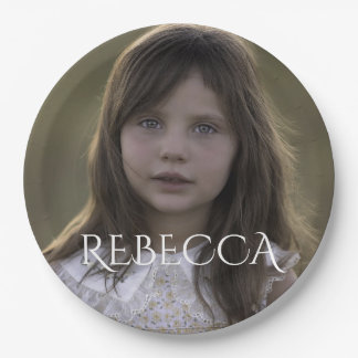 Personalized photo girl birthday party paper plate