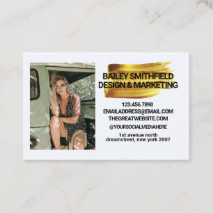 Personalized Photo Gold Painting Business Card