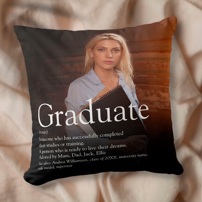 Personalized Photo Graduate Definition Cushion (Creator Uploaded)