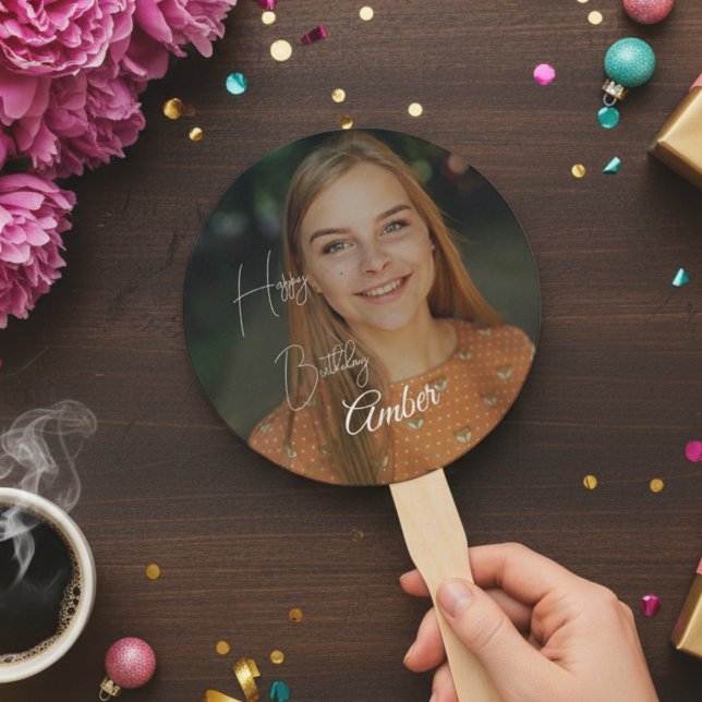 Personalized Photo Happy Birthday Hand Fan (Personalized Photo Happy Birthday Hand Fan)