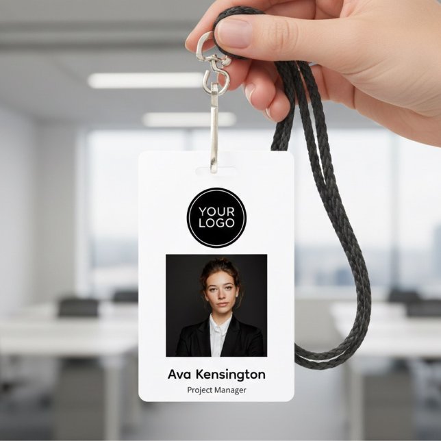 Personalized Photo ID Badge with Logo  Modern  (Creator Uploaded)