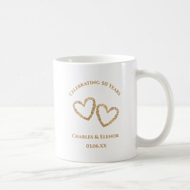 Personalized Photo Keepsake 50th Anniversary Gift Coffee Mug (Right)