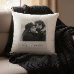Personalized Photo – Love You Forever Cushion<br><div class="desc">Create a meaningful keepsake with this personalized photo throw pillow, featuring your favorite photo and the timeless phrase “Love You Forever.” Designed in a clean black-and-white style, this pillow adds warmth, emotion, and elegance to any space. Perfect as a Valentine’s Day gift, anniversary present, wedding keepsake, or everyday reminder of...</div>