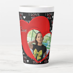 Personalized Photo Love you  Latte Mug