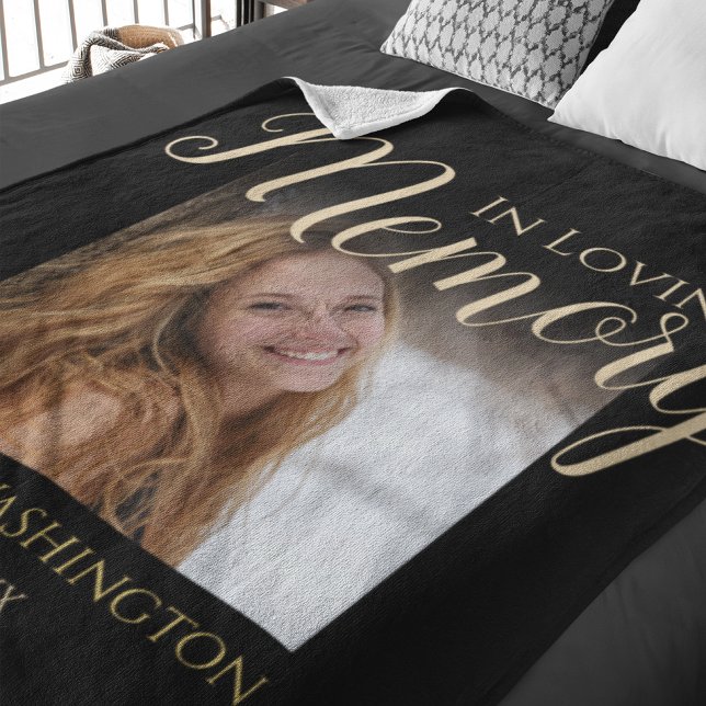 Personalized Photo Memorial Fleece Blanket (Creator Uploaded)
