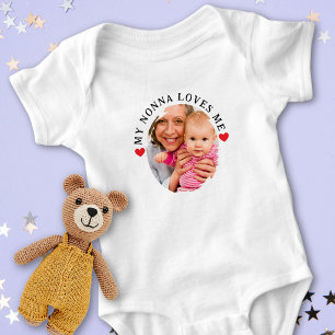 Personalized Photo My Nonna Loves Me Grandchild Baby Bodysuit