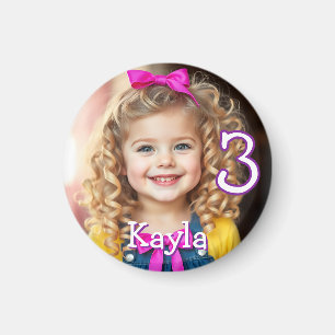 Personalized Photo, Name and Age Refrigerator Magnet