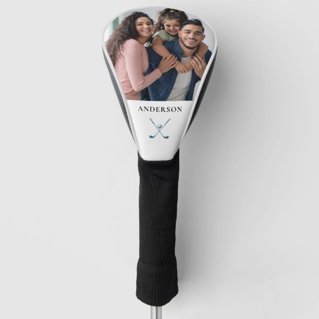 Personalized Photo Name Golf Clubs  Golf Head Cover (Front)