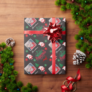 Personalized Photo Name Merry Christmas Wrapping Paper
