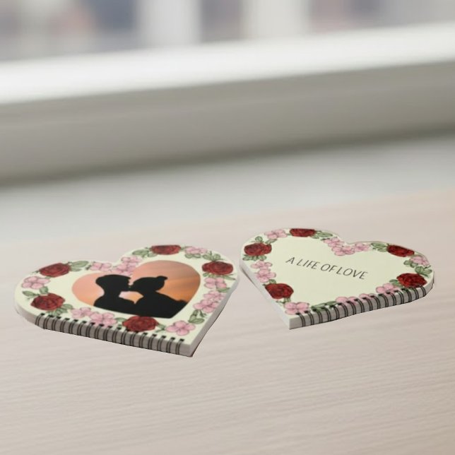 Personalized Photo Notebook – Floral Heart (Creator Uploaded)
