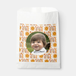 Personalized Photo "One" Rainbow & Sunshine  Favour Bags