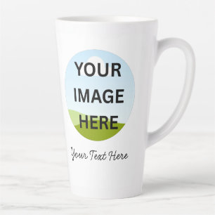 Personalized Photo or Logo   Custom Design Latte Mug