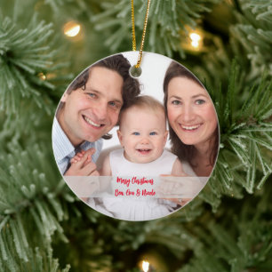 Personalized Photo Ornament with Text Christmas 