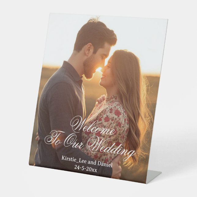 Personalized Photo Pedestal Sign – Custom Event (Front)