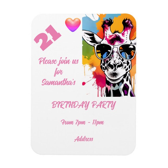 Personalized Photo Postcard Birthday Invitation Magnet (Vertical)
