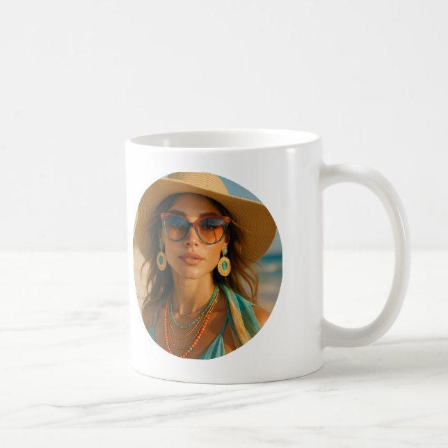 Personalized Photo Retro Bahamas Tropical Beach    Coffee Mug (Right)
