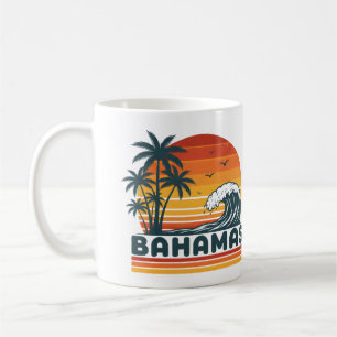 Personalized Photo Retro Bahamas Tropical Beach    Coffee Mug
