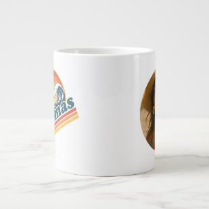 Personalized Photo Retro Bahamas Tropical Beach Large Coffee Mug