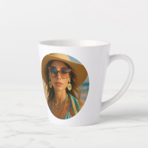 Personalized Photo Retro Bahamas Tropical Beach Latte Mug