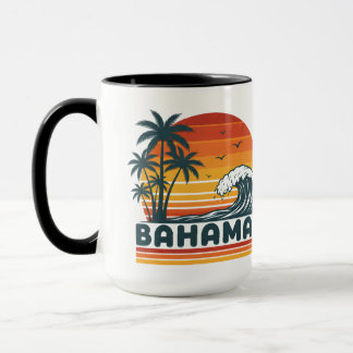 Personalized Photo Retro Bahamas Tropical Beach Mug