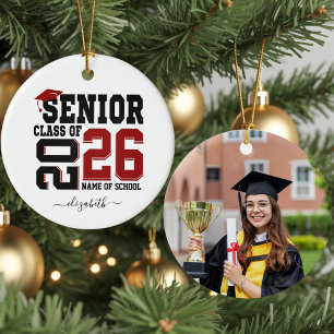 Personalized Photo Senior Year Graduation Ceramic Tree Decoration