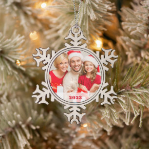 Personalized Photo Snowflake Framed Ornament
