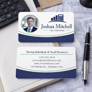 Personalized Photo Tax Preparer Professional Business Card