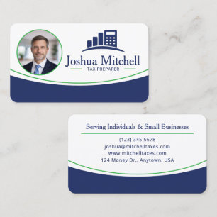 Personalized Photo Tax Preparer Professional Business Card