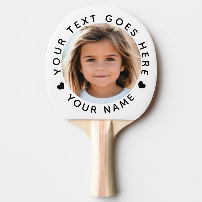 Personalized Photo Text and Name  Ping Pong Paddle (Front)