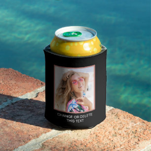Personalized photo   text custom can cooler