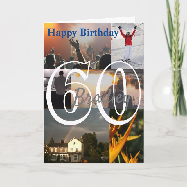 Personalized Photo Upload 60th Birthday Card (Front)
