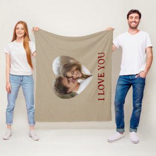 Personalized Photo Valentine's Day Fleece Blanket