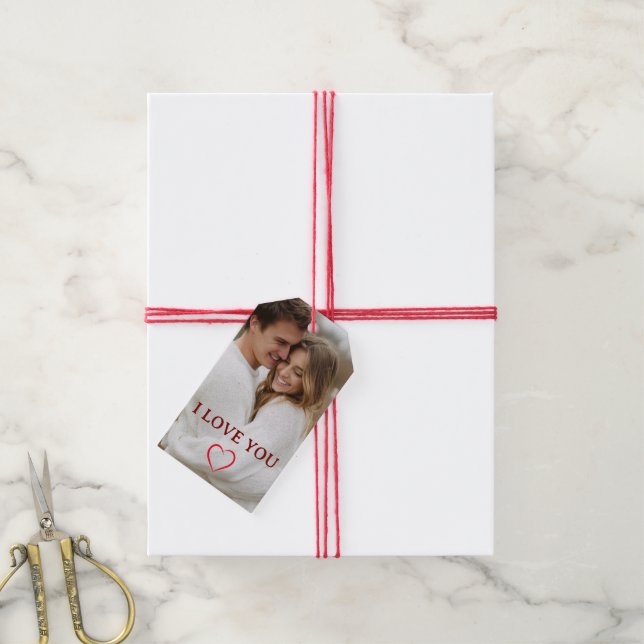 Personalized Photo Valentine's Day Gift Tag (With Twine)