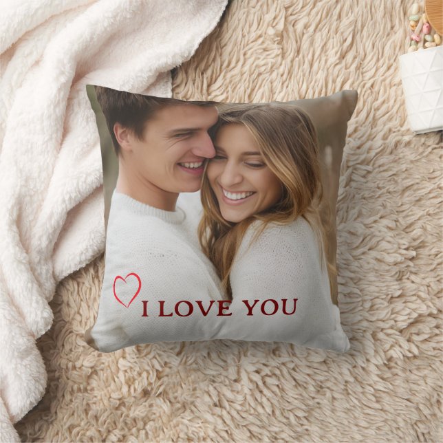 Personalized Photo Valentine's Day Throw Pillow (Blanket)