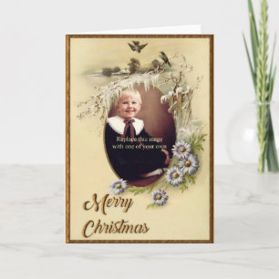 Personalized Photo Vintage Christmas Card