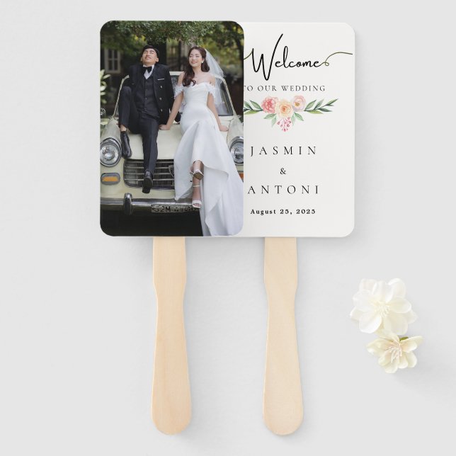 Personalized Photo Wedding Fan Program (Front and Back)