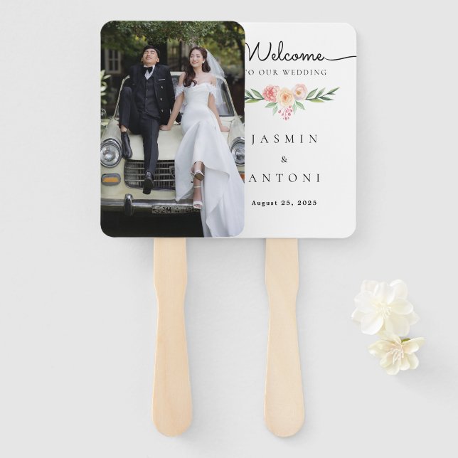 Personalized Photo Wedding Fan Program (Front and Back)