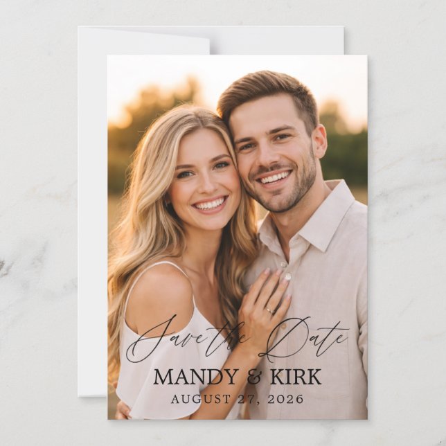 Personalized Photo Wedding Save the Date  Magnetic Invitation (Front)
