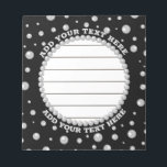 Personalized Photo with Pearls Circle on Black Notepad<br><div class="desc">A personalized photo design with Pearls Circle on a black background sprinkled with pearls. Perfect for gifts, accessories, and elegant everyday items.
You must know that you get a photo!</div>