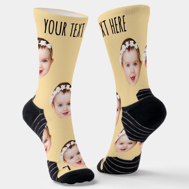 Personalized Photo With Text for Men & Women  Socks (Angled)