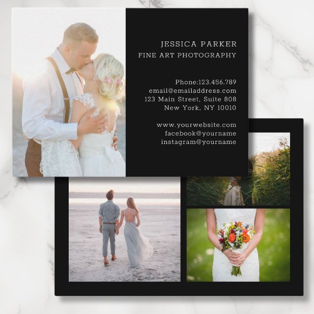 personalized photograph business card (Customer specific 4 photo photography business card)