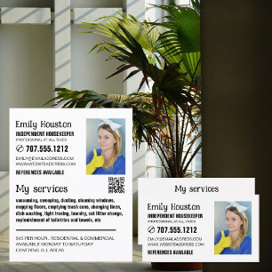 Personalized Photograph, Housekeeper, Maid  Business Card