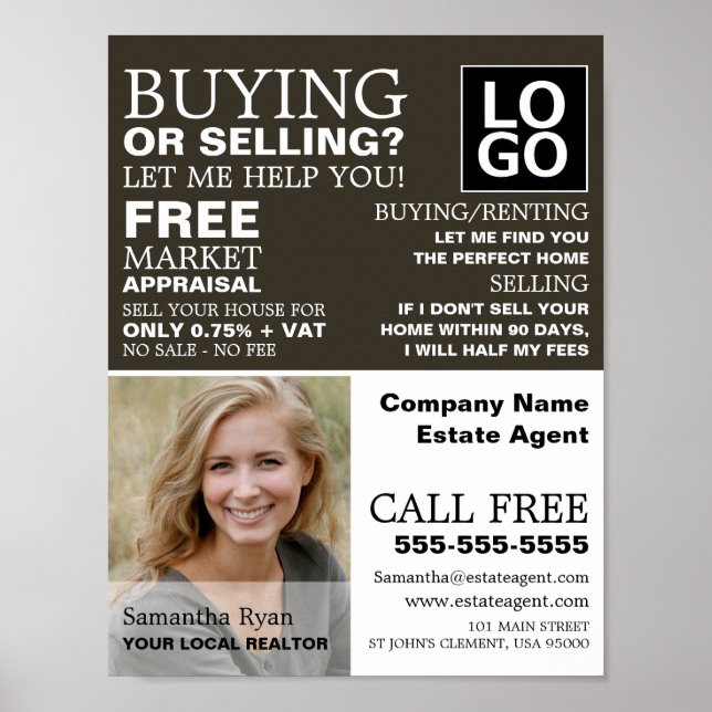 Personalized Photograph, Realtor, Estate Agent Poster (Front)