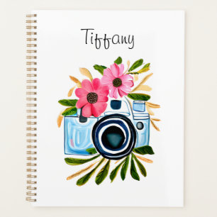 Personalized Photography Vintage Camera Flowers Planner