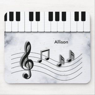 Personalized Piano Keys and Music Notes Mouse Pad