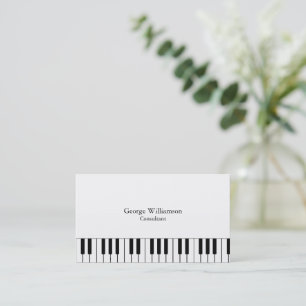 Personalized Piano Keys Instruments Business Card